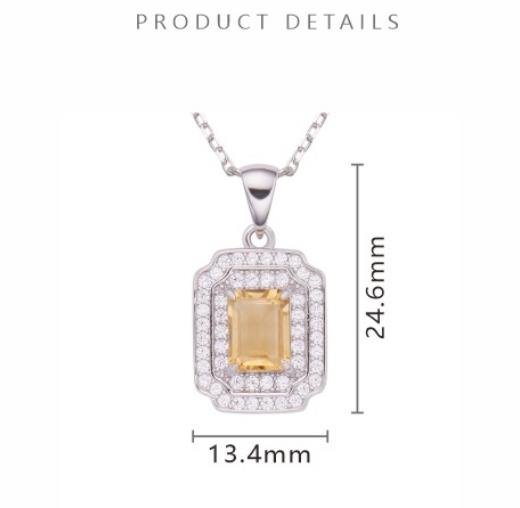 Natural gemstone jewelry Citrine amethyst and topaz pendant necklaces-04